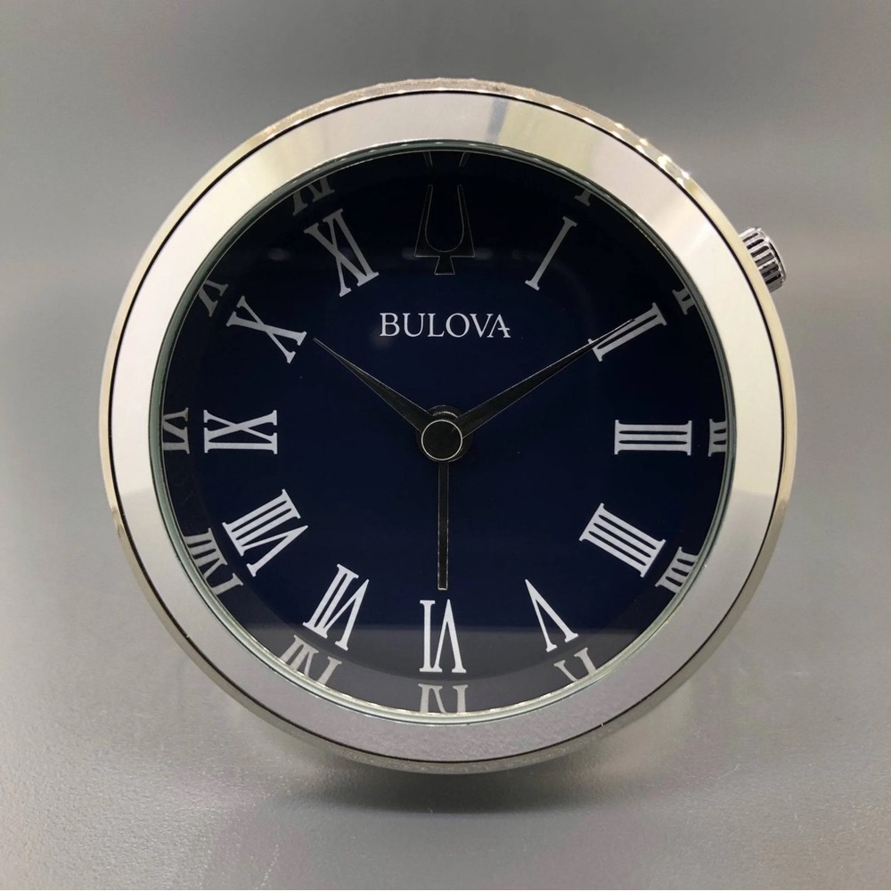 Bulova Black and Silver Desk Clock